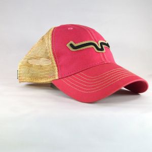 Kimes Ranch Vintage Trucker Horns Applique Pink Snapback Hat